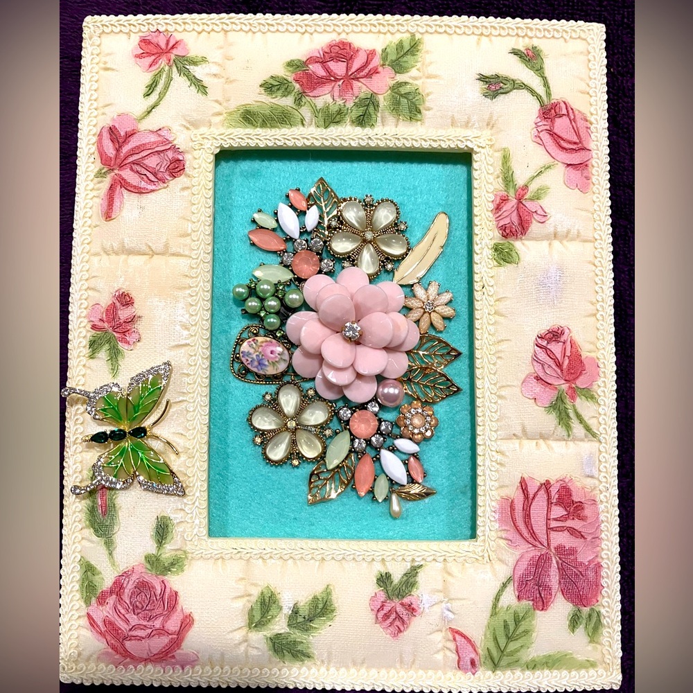 ORIGINAL JEWELRY ART COLLAGE. UNIQUE HANDMADE OOAK GIFT 💝 HOME DECOR